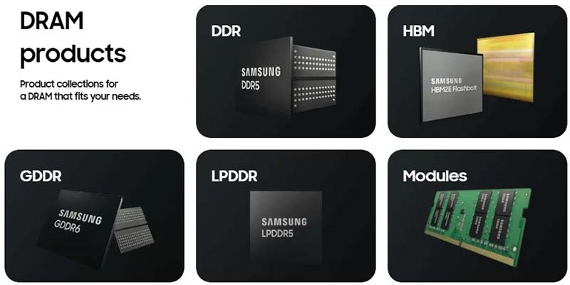 different types of memory chips