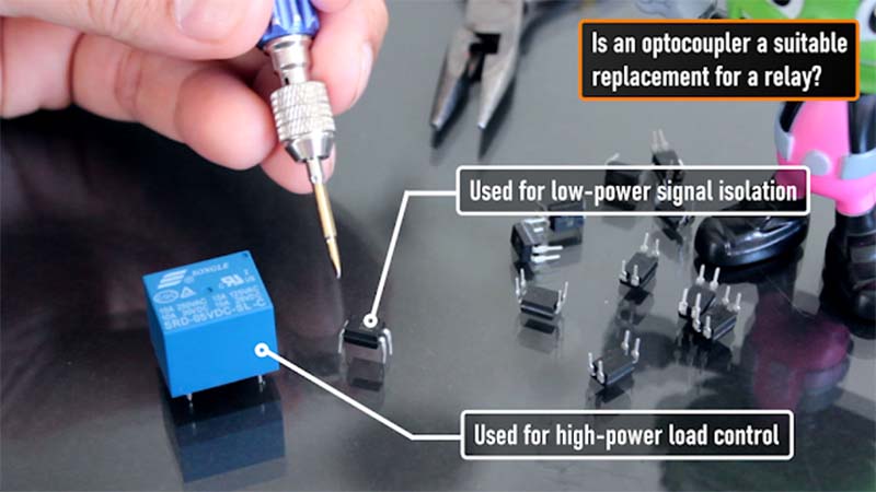 optocoupler vs relay vs transistor
